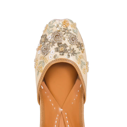 Golden Bloom Embroidered Juttis