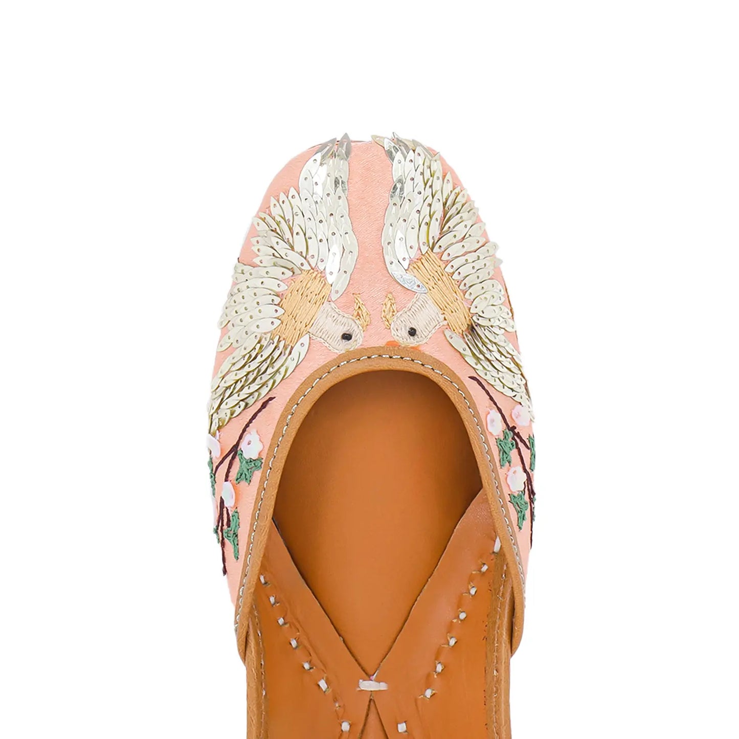 Peach Serenity Embroidered Juttis