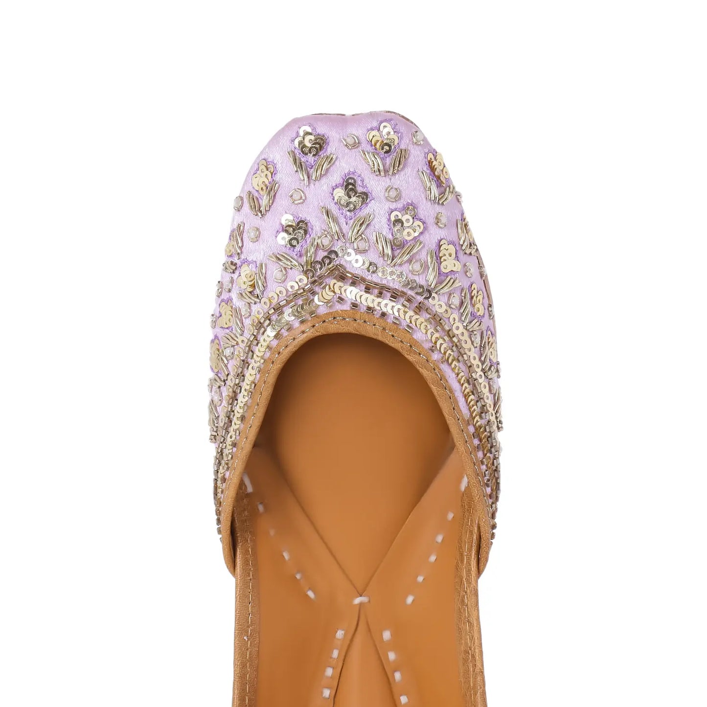 Lavender Shine Embroidered Juttis