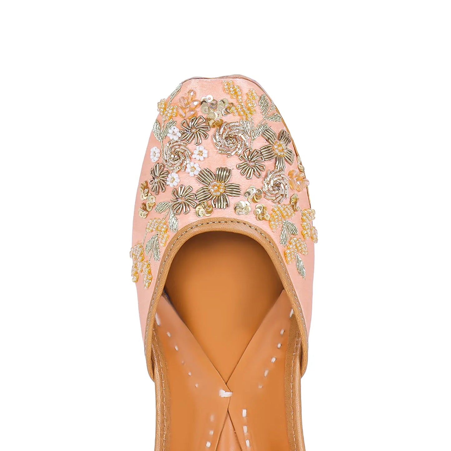 Blush Petals Embroidered Juttis