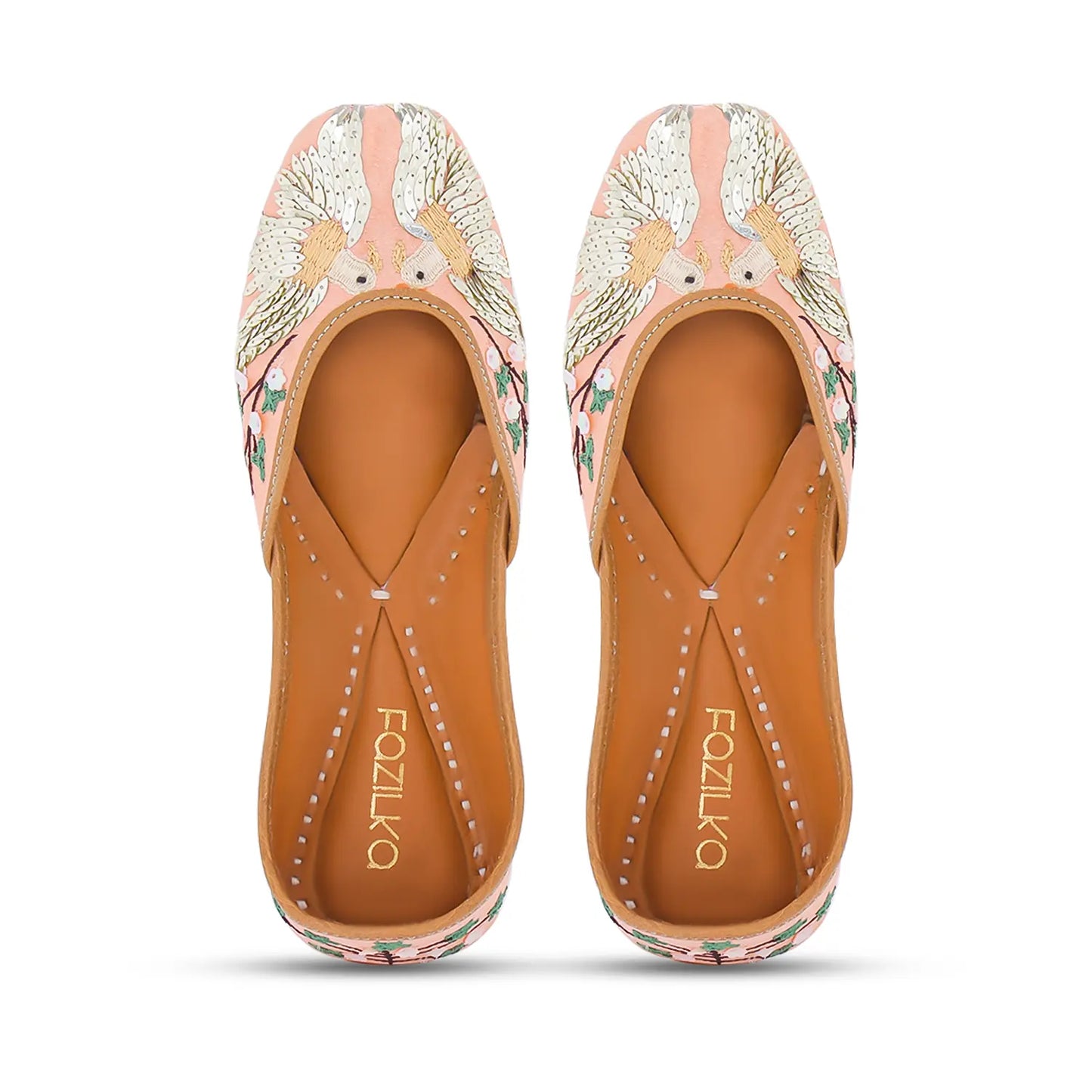 Peach Serenity Embroidered Juttis