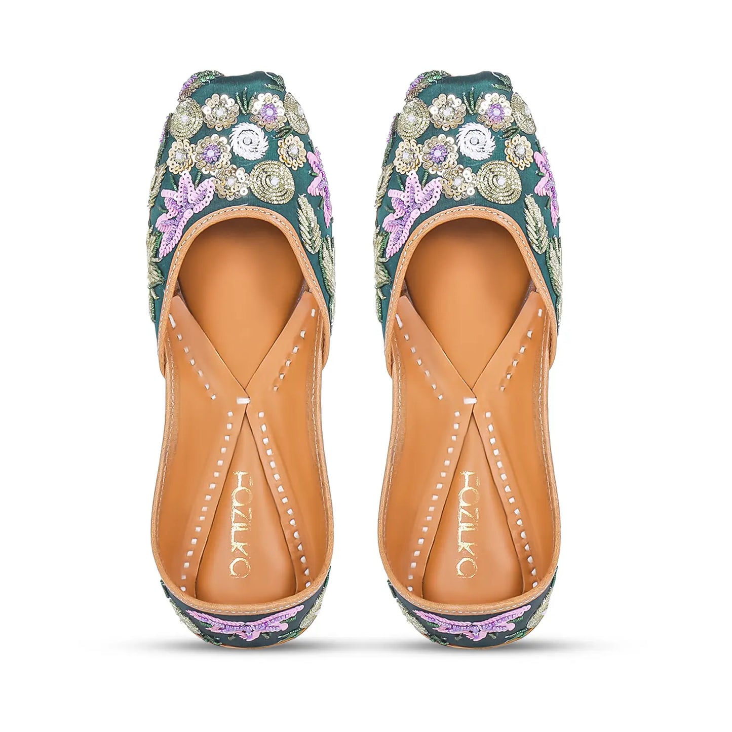 Garden Glimmer Embroidered Juttis