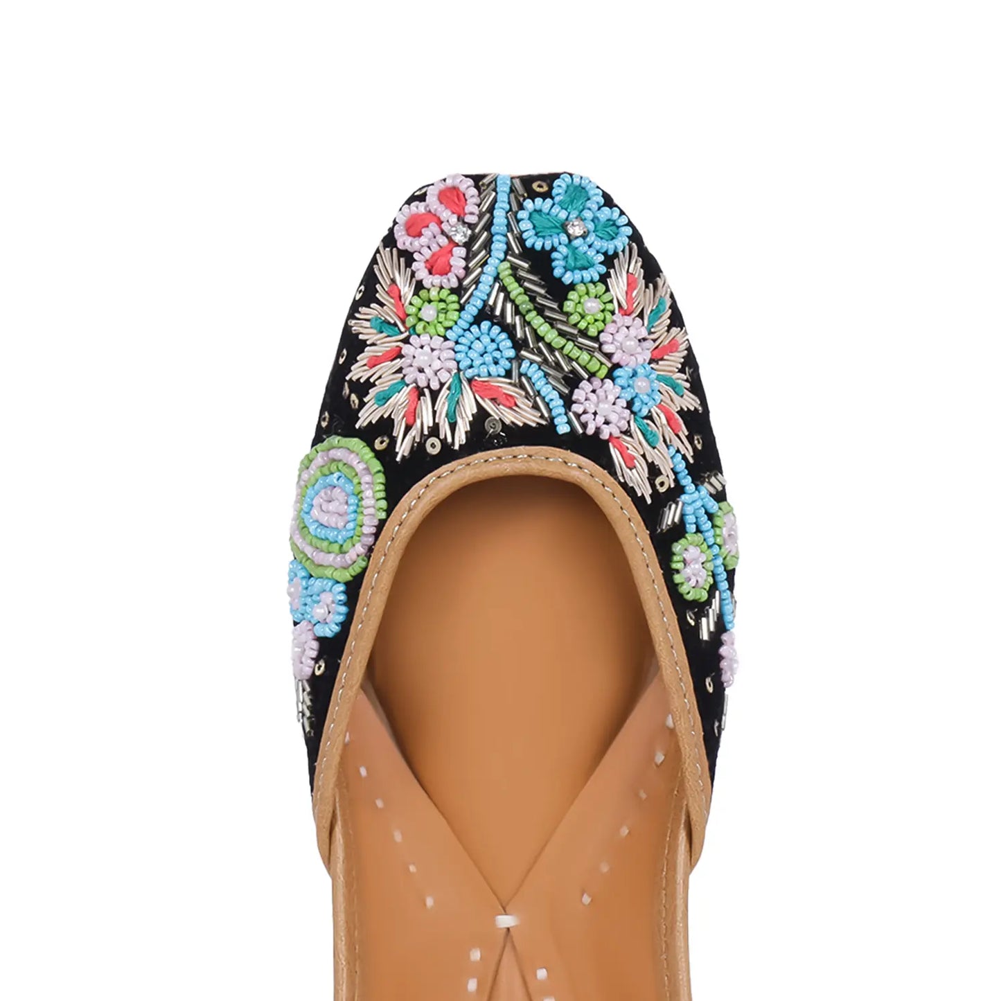 Midnight Bloom Embroidered Juttis