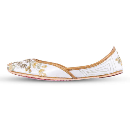 Golden Blossom Embroidered Juttis