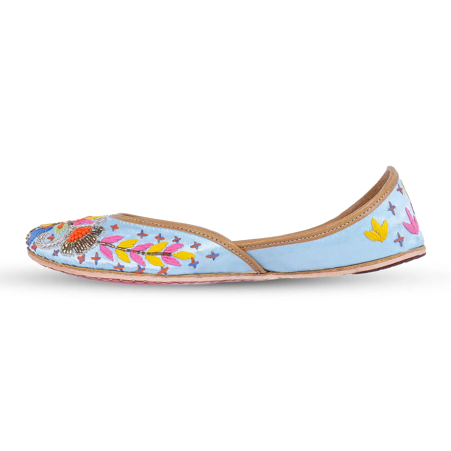 Azure Bloom Embroidered Juttis