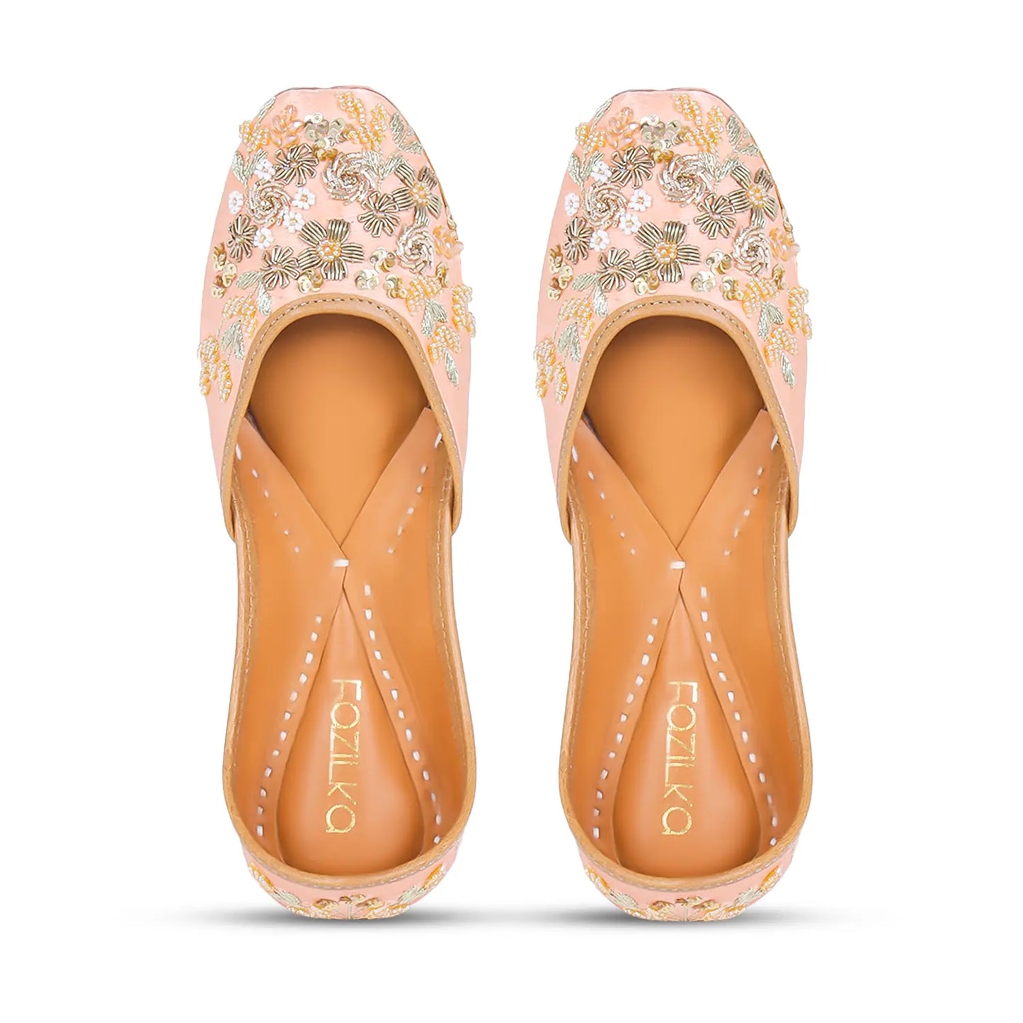 Blush Petals Embroidered Juttis