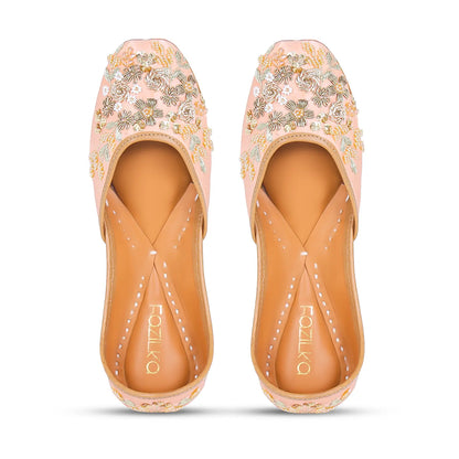 Blush Petals Embroidered Juttis