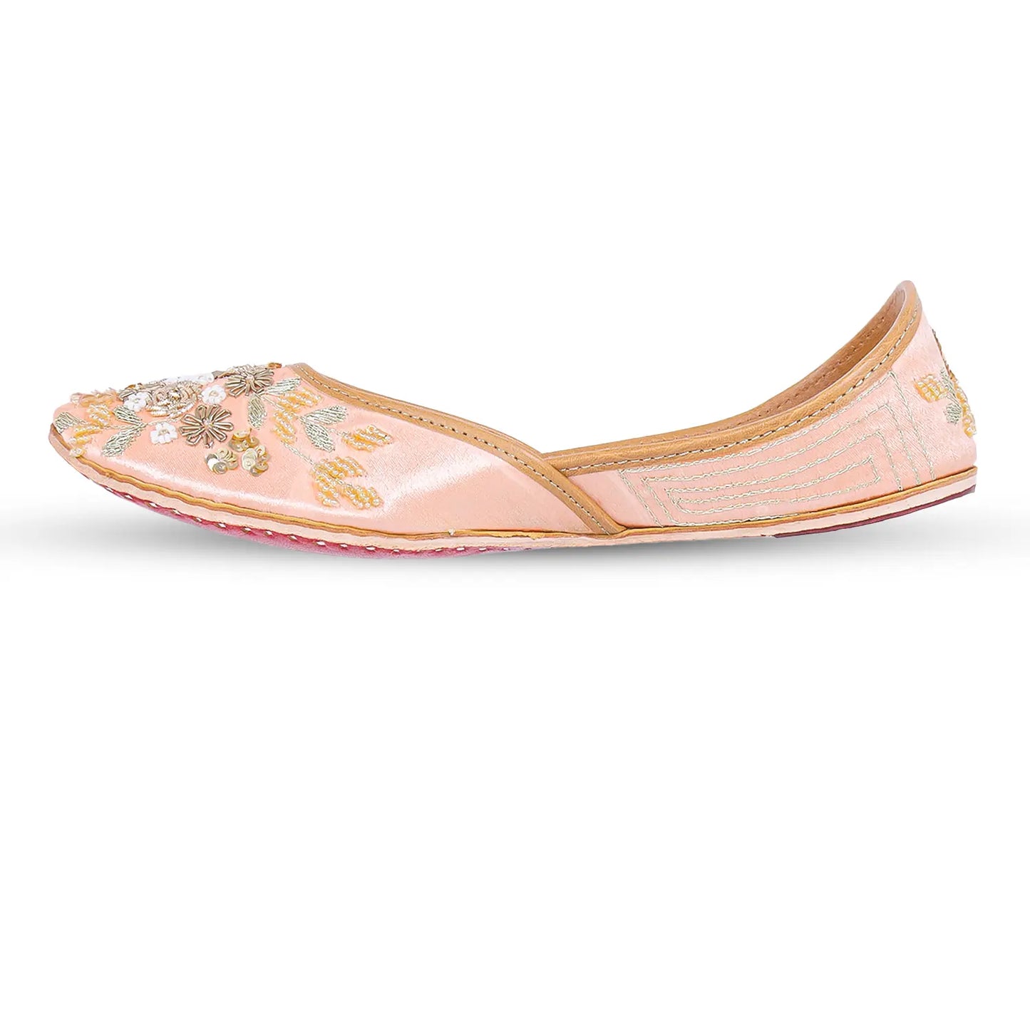 Blush Petals Embroidered Juttis