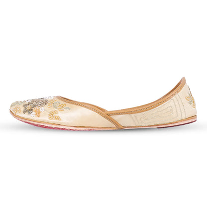 Golden Bloom Embroidered Juttis