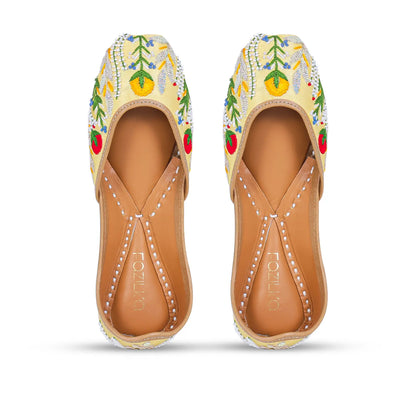 Floral Sunshine Embroidered Juttis