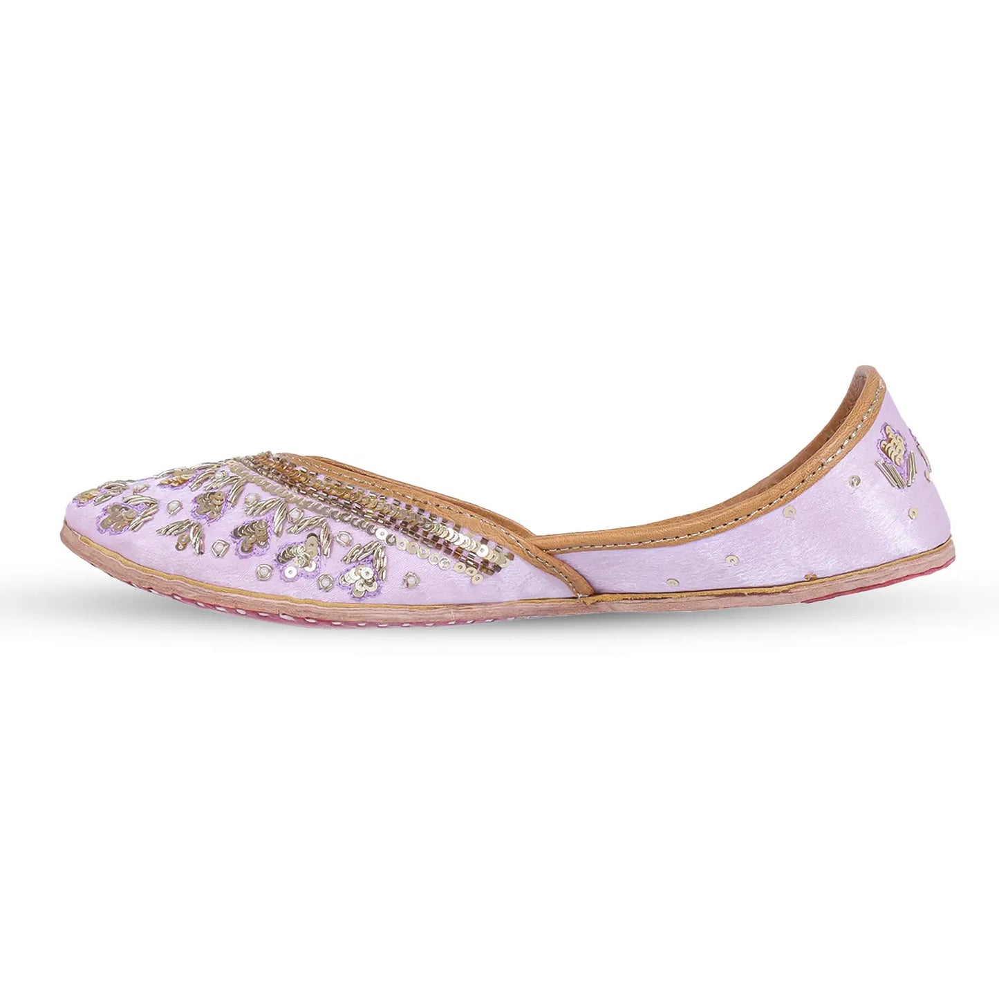 Lavender Shine Embroidered Juttis